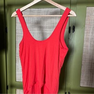 Women's Red Sleeveless Bodysuit